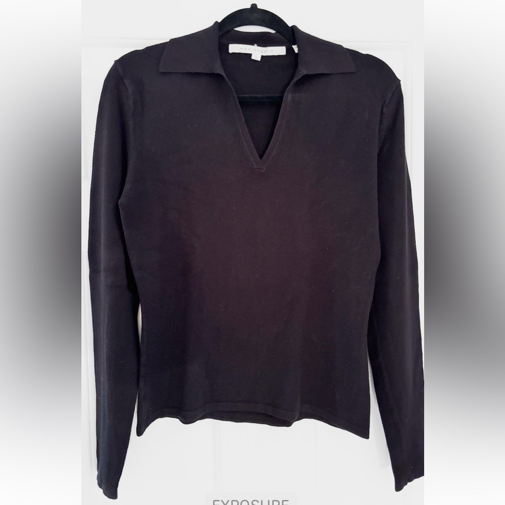 Max Studio black polo collar pullover sweater $190 - large